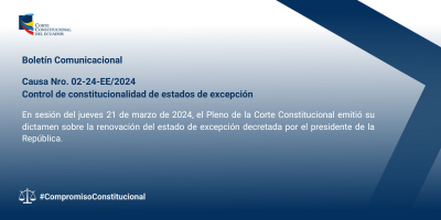 Control de constitucionalidad de estados de excepción. Causa Nro. 02-24-EE/2024