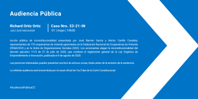 Audiencia Pública del Caso Nro. 53-21-IN